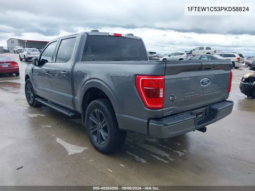 2023 Ford F-150 Xlt VIN: 1FTEW1C53PKD58824 Lot: 40265055