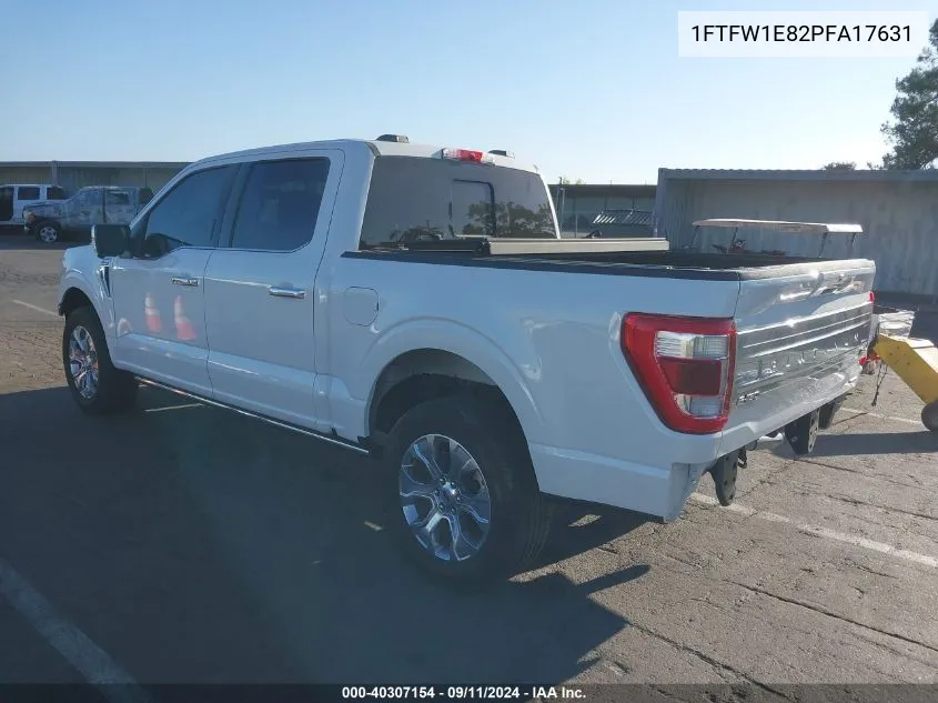 2023 Ford F-150 Platinum VIN: 1FTFW1E82PFA17631 Lot: 40307154