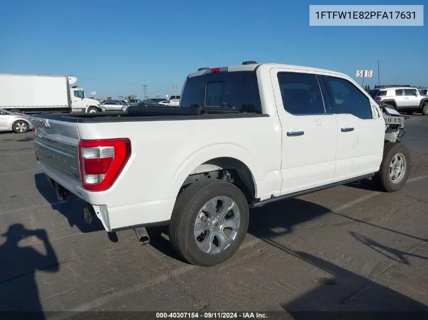 2023 Ford F-150 Platinum VIN: 1FTFW1E82PFA17631 Lot: 40307154