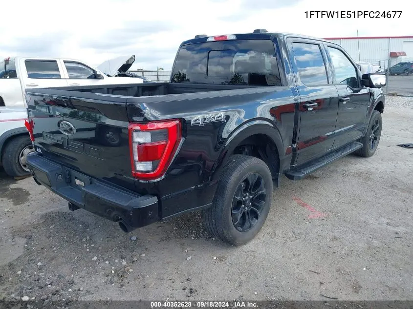 2023 Ford F-150 Lariat VIN: 1FTFW1E51PFC24677 Lot: 40352628