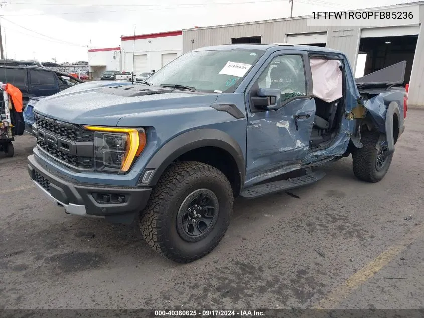 2023 Ford F-150 Raptor VIN: 1FTFW1RG0PFB85236 Lot: 40360625