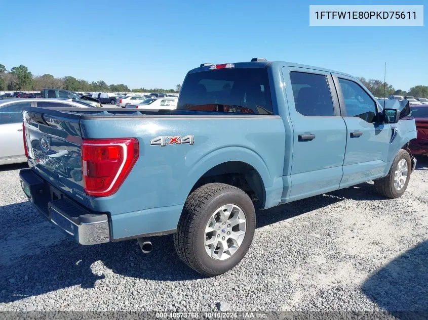 2023 Ford F-150 Xlt VIN: 1FTFW1E80PKD75611 Lot: 40573768