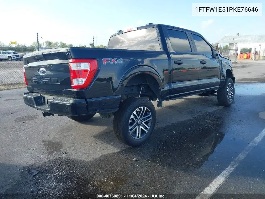 2023 Ford F-150 Xl VIN: 1FTFW1E51PKE76646 Lot: 40760891