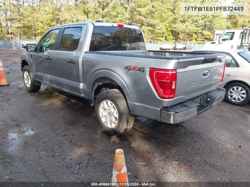 2023 Ford F-150 Xlt VIN: 1FTFW1E51PFB72449 Lot: 40866109