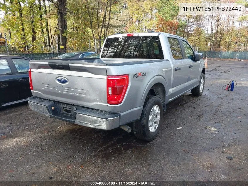 2023 Ford F-150 Xlt VIN: 1FTFW1E51PFB72449 Lot: 40866109