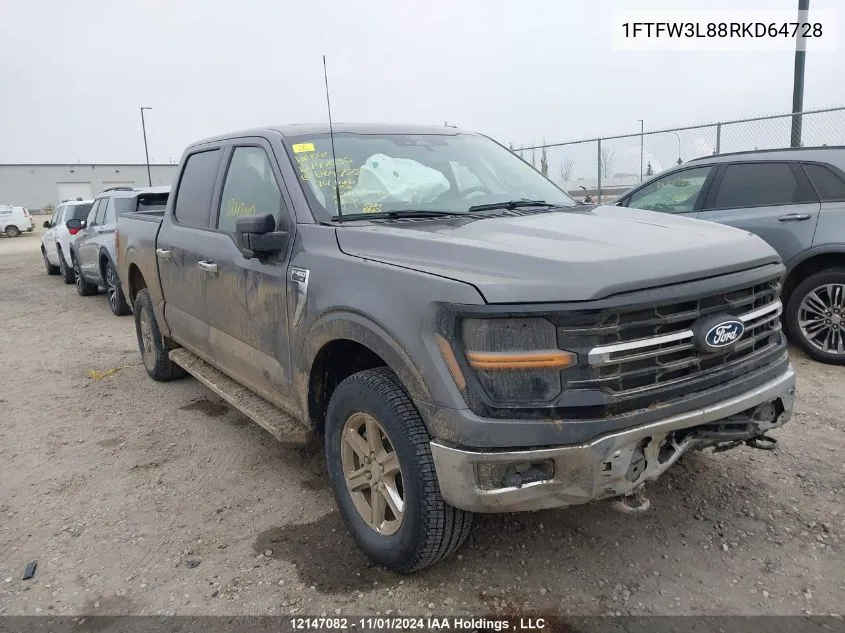 2024 Ford F150 Xlt VIN: 1FTFW3L88RKD64728 Lot: 12147082