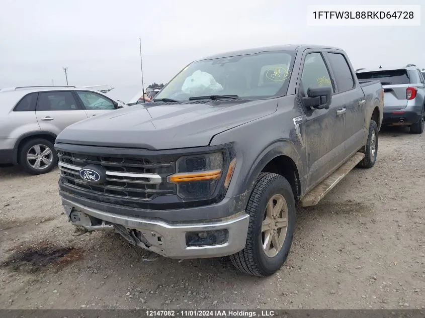 2024 Ford F150 Xlt VIN: 1FTFW3L88RKD64728 Lot: 12147082