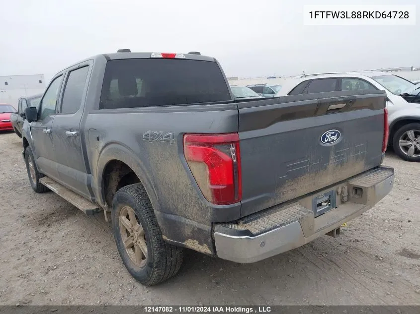 2024 Ford F150 Xlt VIN: 1FTFW3L88RKD64728 Lot: 12147082