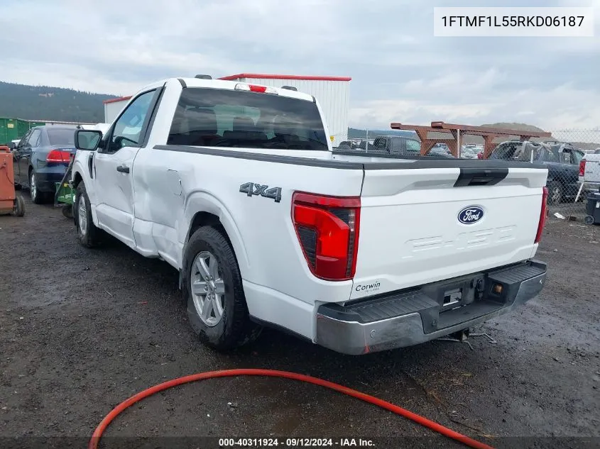 2024 Ford F150 Xl VIN: 1FTMF1L55RKD06187 Lot: 40311924