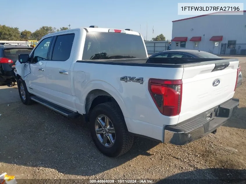 2024 Ford F150 Xlt VIN: 1FTFW3LD7RFA27196 Lot: 40568039