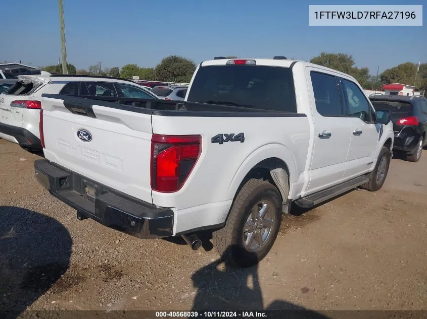 2024 Ford F150 Xlt VIN: 1FTFW3LD7RFA27196 Lot: 40568039