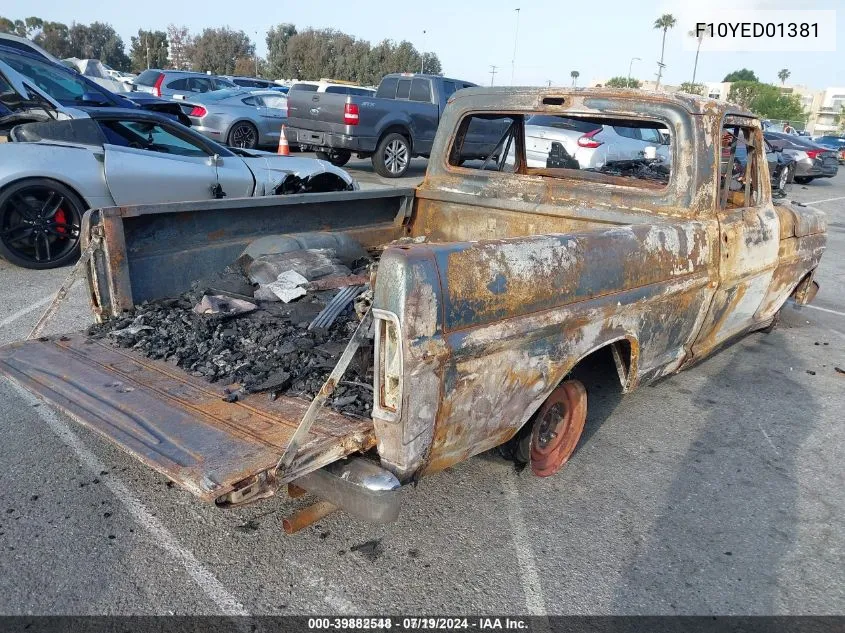 1968 Ford F100 VIN: F10YED01381 Lot: 39882548