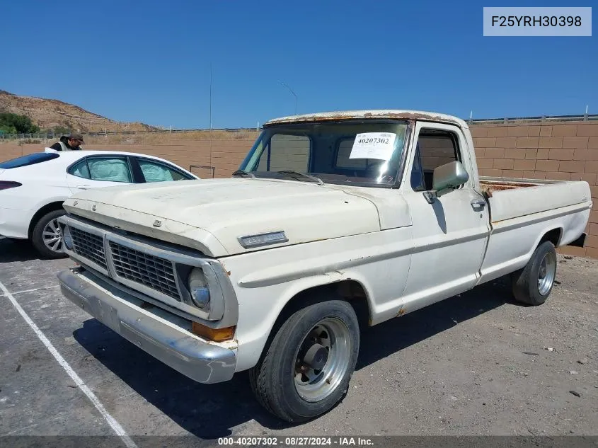 1970 Ford F250 VIN: F25YRH30398 Lot: 40207302