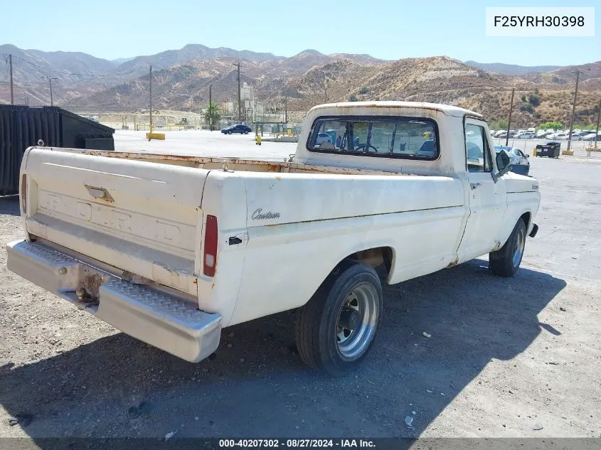 1970 Ford F250 VIN: F25YRH30398 Lot: 40207302