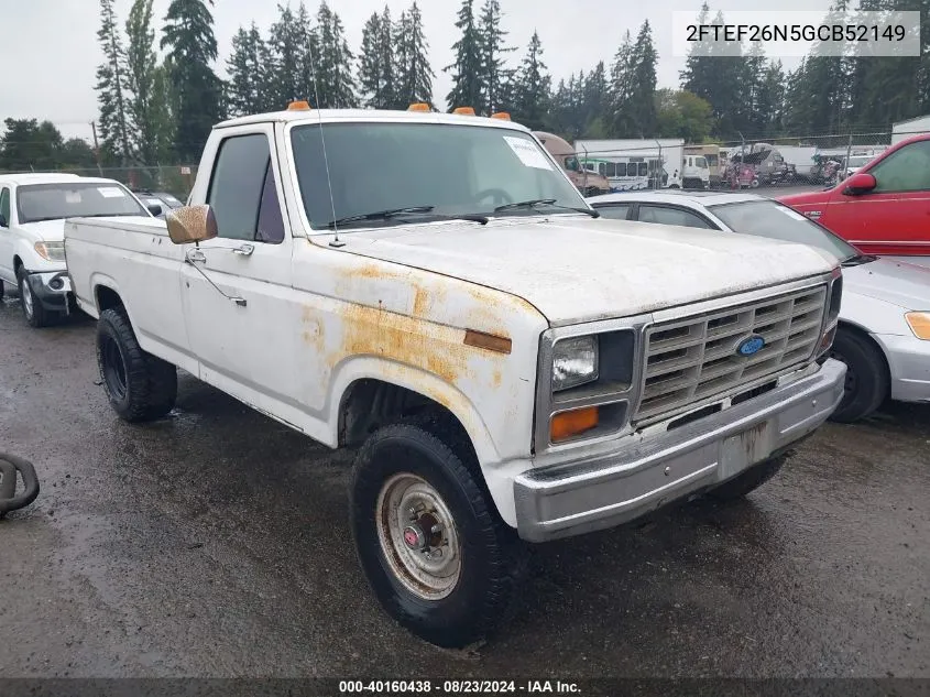 1986 Ford F250 VIN: 2FTEF26N5GCB52149 Lot: 40160438