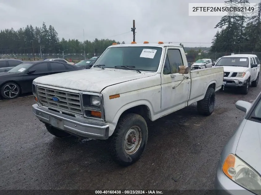 2FTEF26N5GCB52149 1986 Ford F250