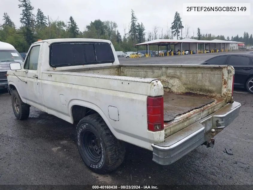 1986 Ford F250 VIN: 2FTEF26N5GCB52149 Lot: 40160438