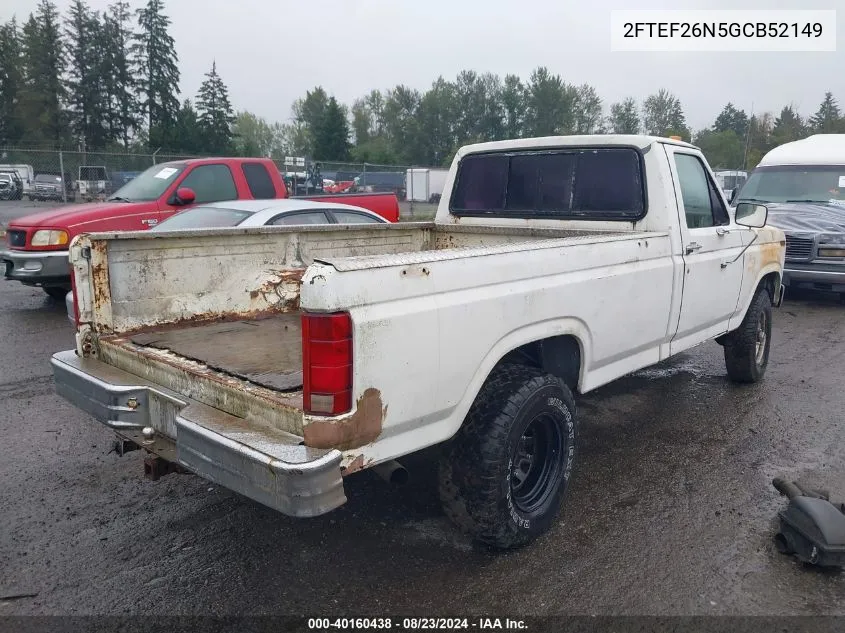 2FTEF26N5GCB52149 1986 Ford F250