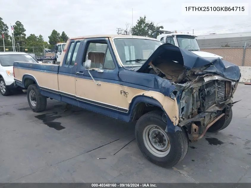 1FTHX2510GKB64715 1986 Ford F250