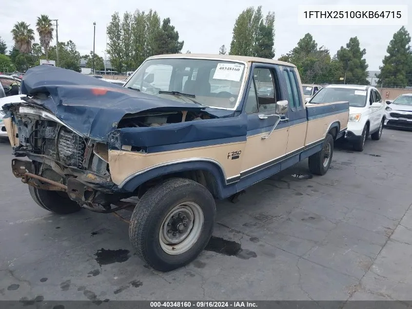 1FTHX2510GKB64715 1986 Ford F250