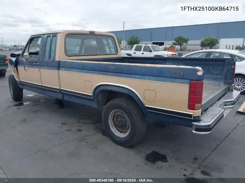 1986 Ford F250 VIN: 1FTHX2510GKB64715 Lot: 40348160