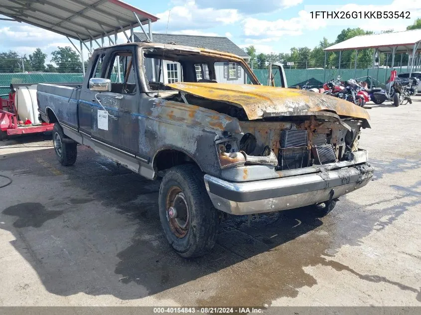 1989 Ford F250 VIN: 1FTHX26G1KKB53542 Lot: 40154843