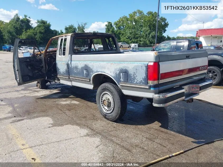 1989 Ford F250 VIN: 1FTHX26G1KKB53542 Lot: 40154843