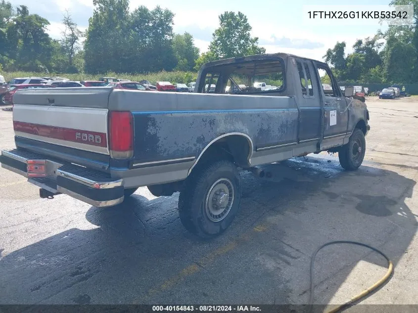 1989 Ford F250 VIN: 1FTHX26G1KKB53542 Lot: 40154843