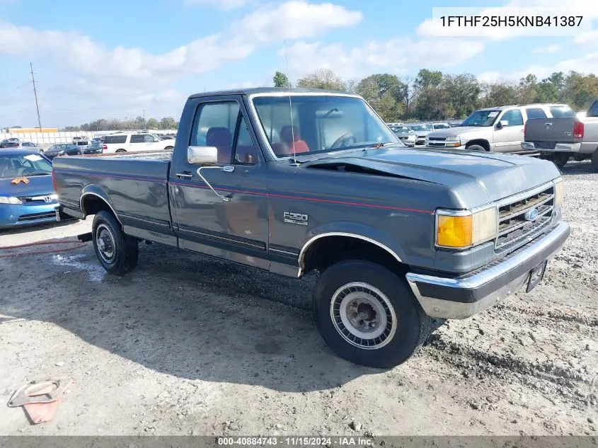 1989 Ford F250 VIN: 1FTHF25H5KNB41387 Lot: 40884743