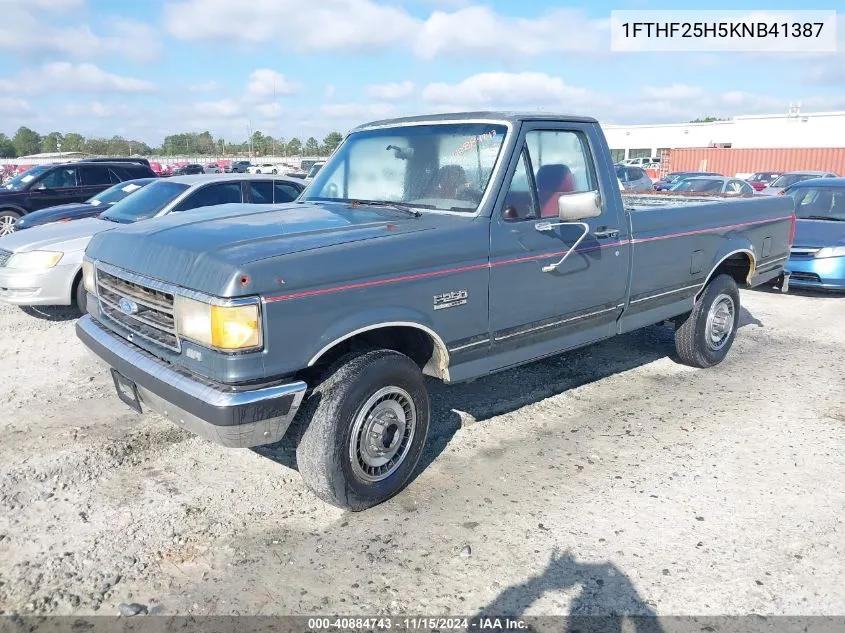 1989 Ford F250 VIN: 1FTHF25H5KNB41387 Lot: 40884743