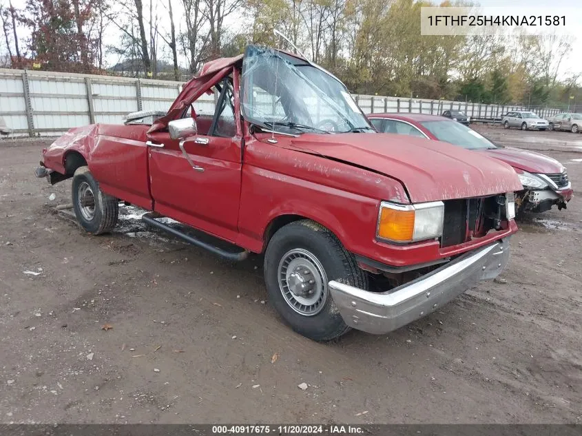 1989 Ford F250 VIN: 1FTHF25H4KNA21581 Lot: 40917675