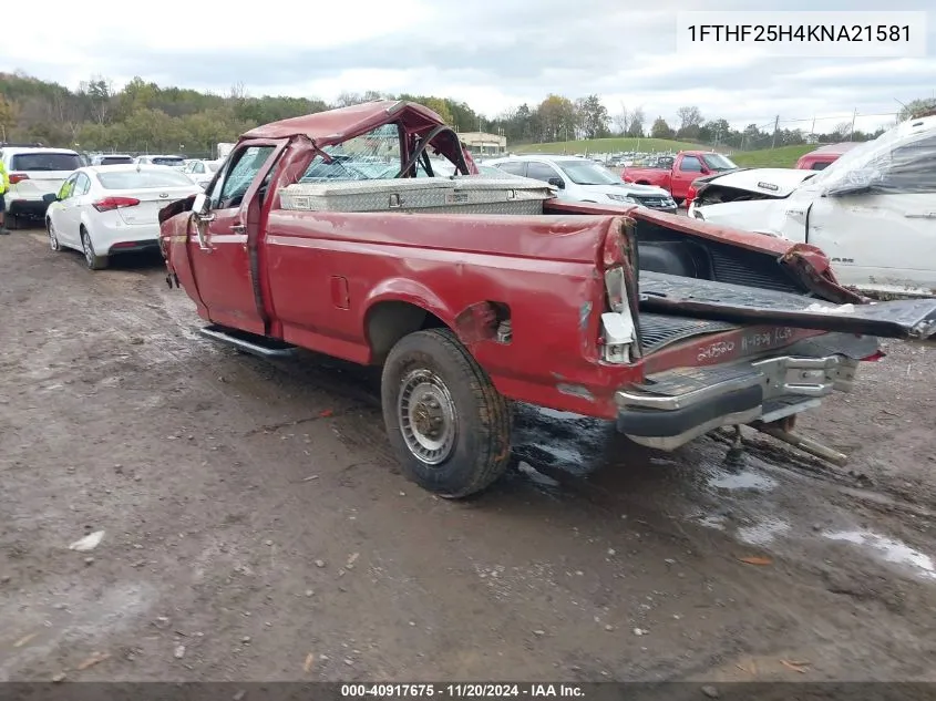 1989 Ford F250 VIN: 1FTHF25H4KNA21581 Lot: 40917675