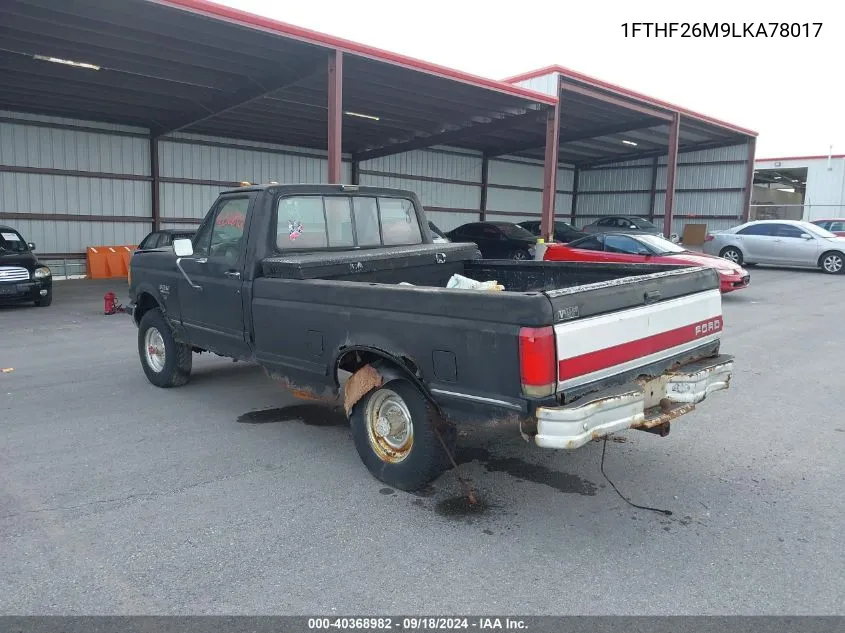 1990 Ford F250 VIN: 1FTHF26M9LKA78017 Lot: 40368982