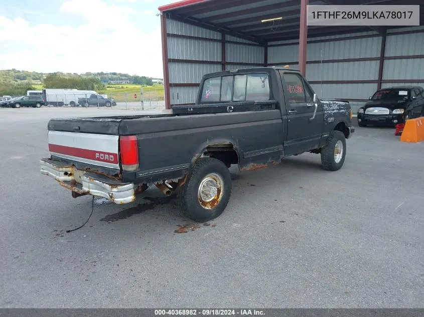 1990 Ford F250 VIN: 1FTHF26M9LKA78017 Lot: 40368982