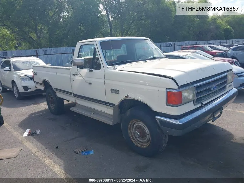 1991 Ford F250 VIN: 1FTHF26M8MKA16867 Lot: 39708811