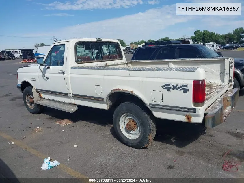 1991 Ford F250 VIN: 1FTHF26M8MKA16867 Lot: 39708811