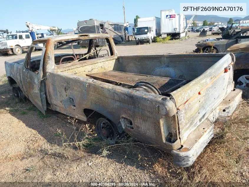 1992 Ford F250 VIN: 2FTHF26G9NCA70176 Lot: 40184299