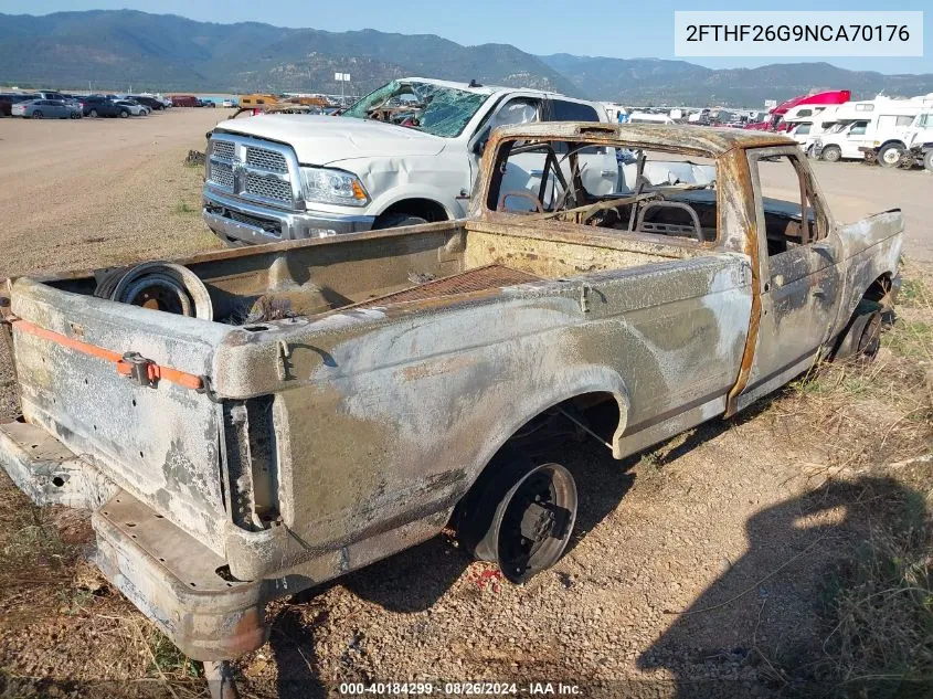 1992 Ford F250 VIN: 2FTHF26G9NCA70176 Lot: 40184299