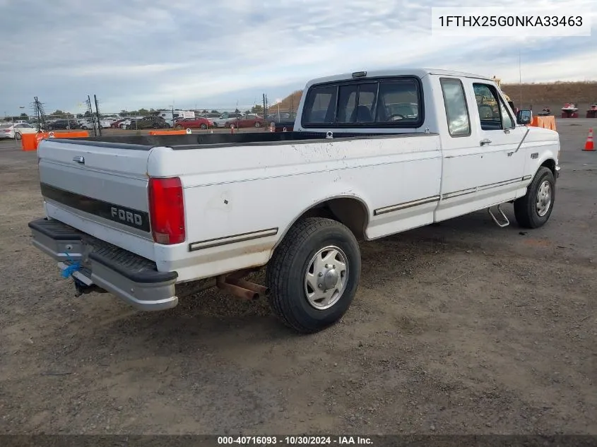 1992 Ford F250 VIN: 1FTHX25G0NKA33463 Lot: 40716093