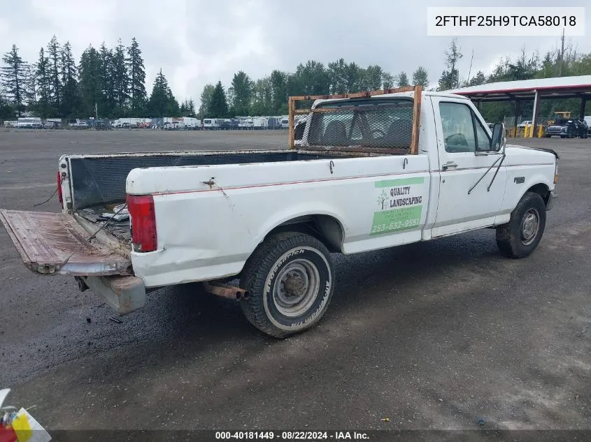 1996 Ford F250 VIN: 2FTHF25H9TCA58018 Lot: 40181449