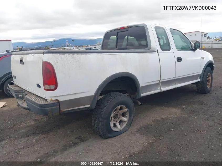 1997 Ford F-250 Lariat/Standard/Xl/Xlt VIN: 1FTFX28W7VKD00043 Lot: 40820447