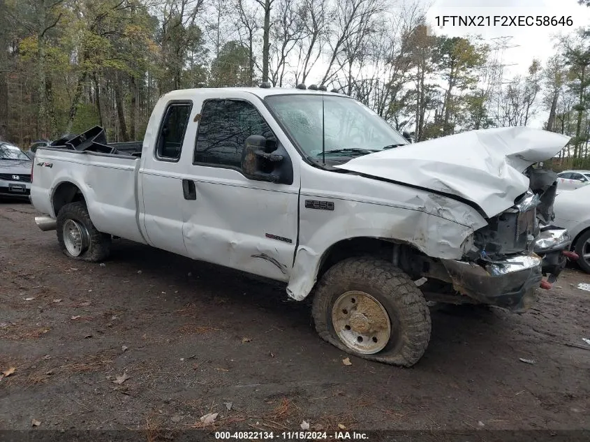 1999 Ford F-250 Lariat/Xl/Xlt VIN: 1FTNX21F2XEC58646 Lot: 40822134