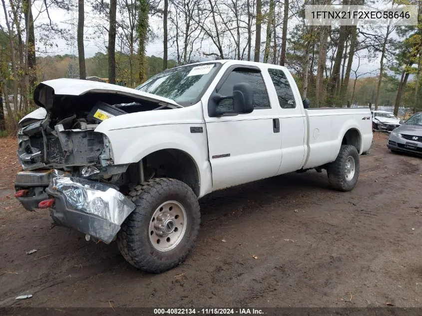 1999 Ford F-250 Lariat/Xl/Xlt VIN: 1FTNX21F2XEC58646 Lot: 40822134