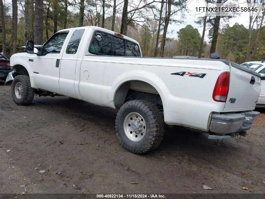 1999 Ford F-250 Lariat/Xl/Xlt VIN: 1FTNX21F2XEC58646 Lot: 40822134