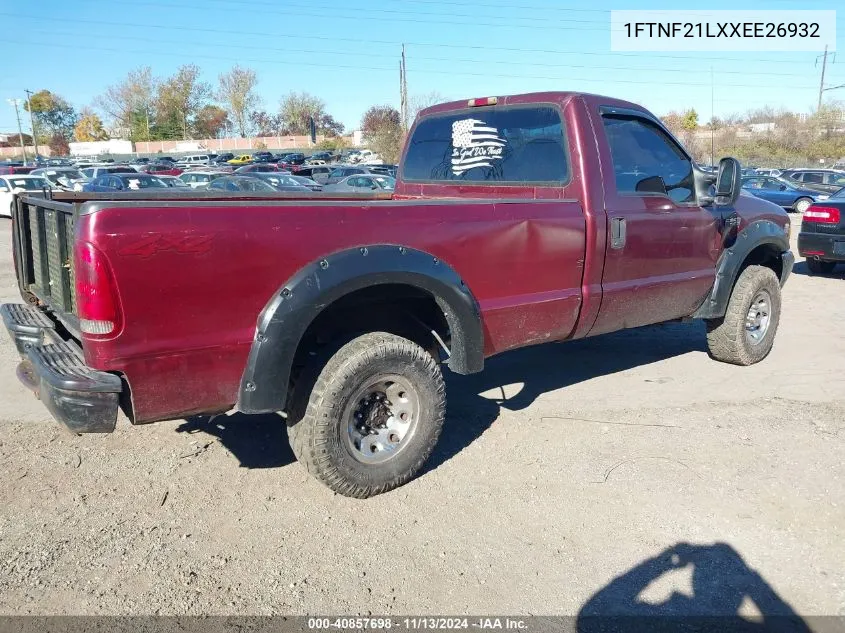 1999 Ford F-250 Lariat/Xl/Xlt VIN: 1FTNF21LXXEE26932 Lot: 40857698