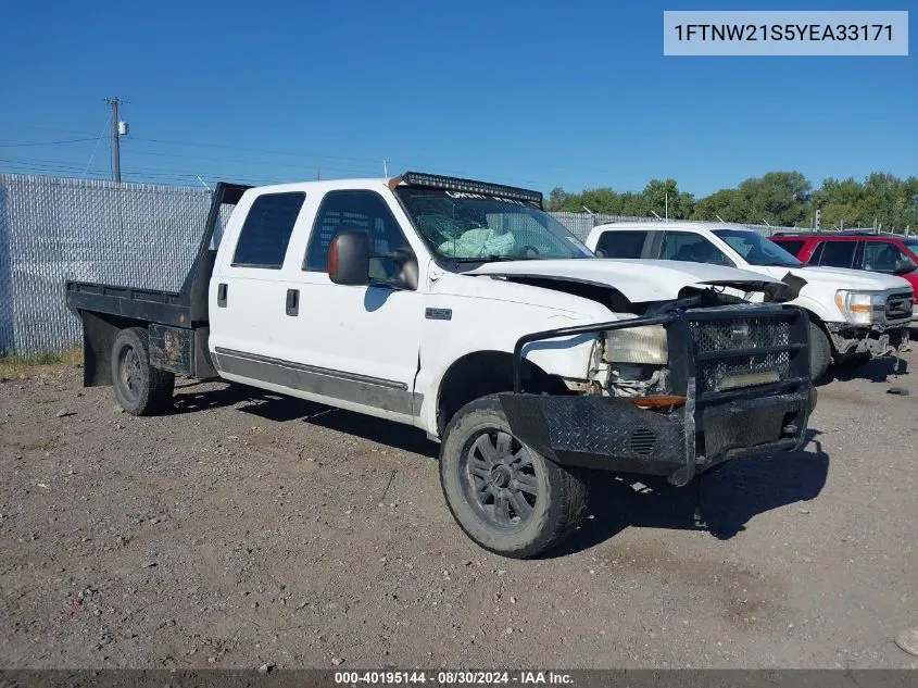 2000 Ford F-250 Lariat/Xl/Xlt VIN: 1FTNW21S5YEA33171 Lot: 40195144