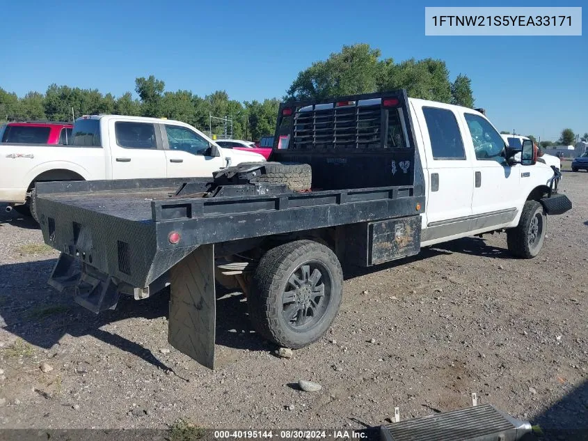 2000 Ford F-250 Lariat/Xl/Xlt VIN: 1FTNW21S5YEA33171 Lot: 40195144