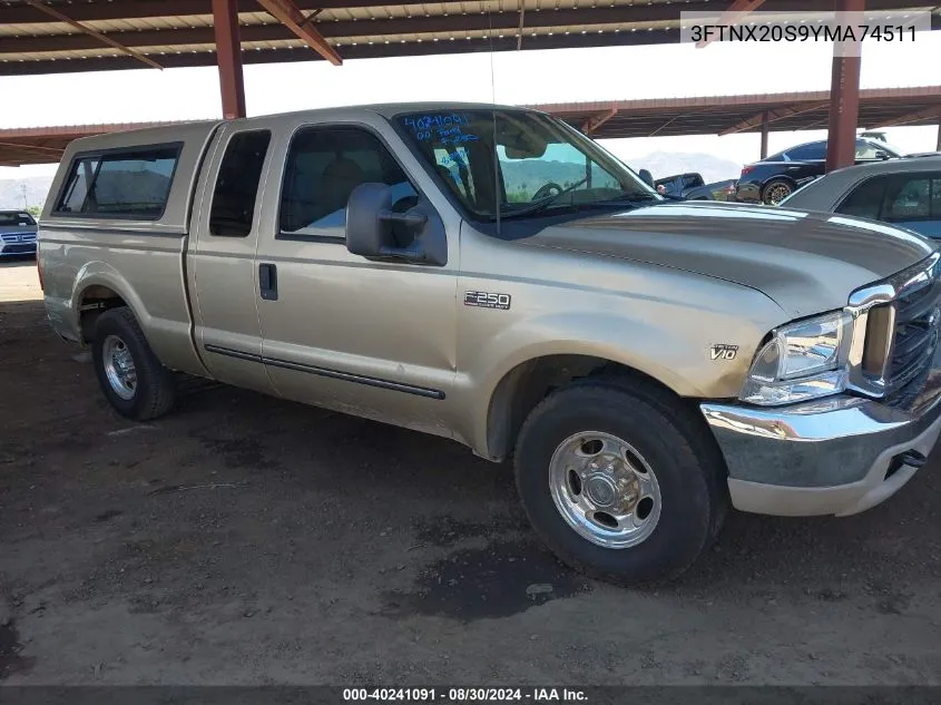 2000 Ford F-250 Lariat/Xl/Xlt VIN: 3FTNX20S9YMA74511 Lot: 40241091