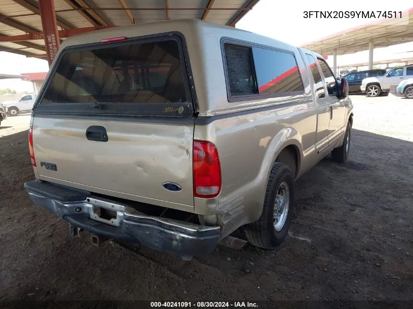 2000 Ford F-250 Lariat/Xl/Xlt VIN: 3FTNX20S9YMA74511 Lot: 40241091