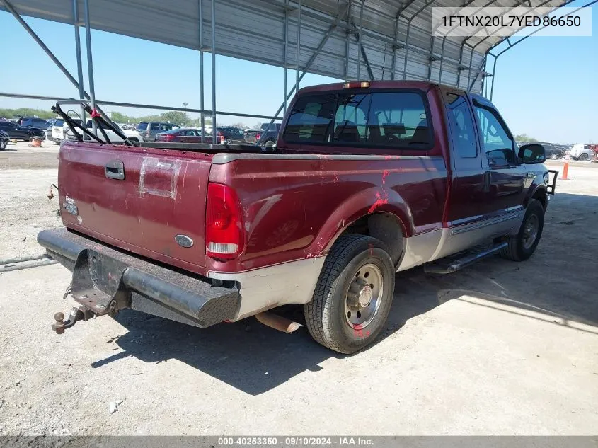 2000 Ford F-250 Super Duty VIN: 1FTNX20L7YED86650 Lot: 40253350